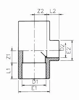 TRÓJNIK REDUKCYJNY PVC 90' KW/KW/KW